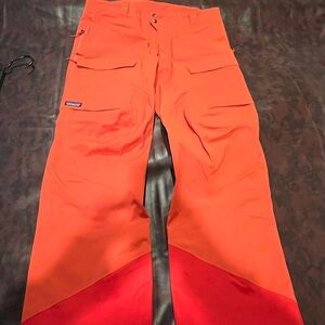 Patagonia Orange untracked ski snowboard pants goretex